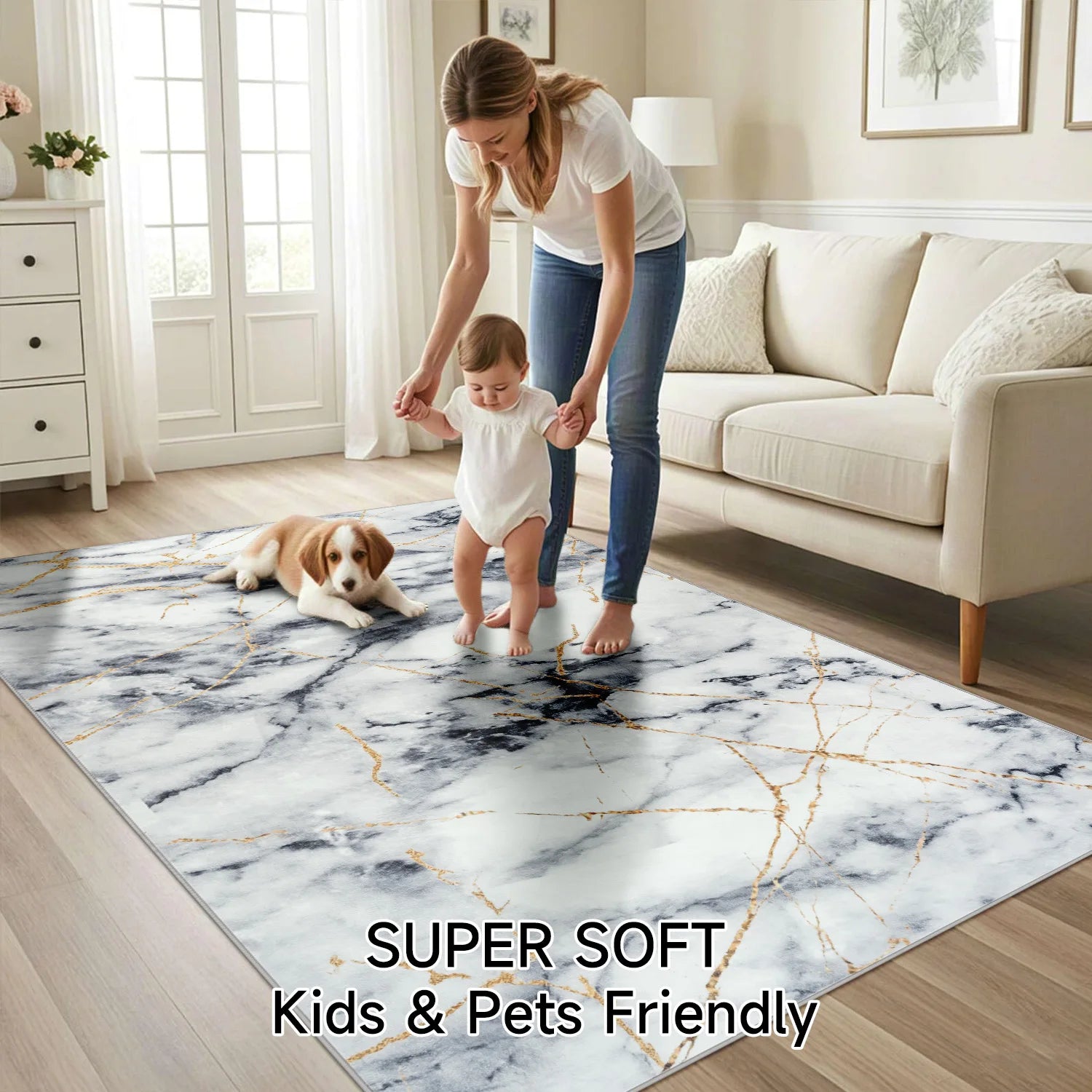 Soft Area Rug Fluffy Modern Flannel Rugs Floor Mat Large Size Carpet for Living Room Bedroom Home Decor